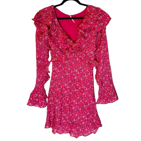 🔆 Free People Sweetest Thing Dress – Pink Floral, Size 4 - Picture 3 of 8